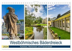 Westböhmisches Bäderdreieck - Karlsbad, Marienbad und Franzensbad (Wandkalender 2024 DIN A4 quer), CALVENDO Monatskalender - Viola, Melanie