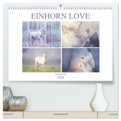 Einhorn Love - Fantasiewelt (hochwertiger Premium Wandkalender 2024 DIN A2 quer), Kunstdruck in Hochglanz