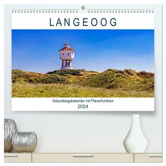 Langeoog Geburtstagskalender (hochwertiger Premium Wandkalender 2024 DIN A2 quer), Kunstdruck in Hochglanz