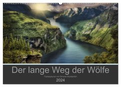 Der lange Weg der Wölfe (Wandkalender 2024 DIN A2 quer), CALVENDO Monatskalender - Wunderlich, Simone