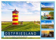 OSTFRIESLAND Weites Land hinterm Deich (Wandkalender 2024 DIN A4 quer), CALVENDO Monatskalender