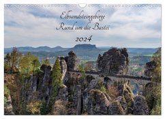 Elbsandsteingebirge - Rund um die Bastei (Wandkalender 2024 DIN A3 quer), CALVENDO Monatskalender - Wege / twfoto, Thorsten
