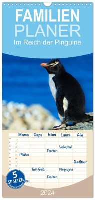 Familienplaner 2024 - Im Reich der Pinguine mit 5 Spalten (Wandkalender, 21 x 45 cm) CALVENDO