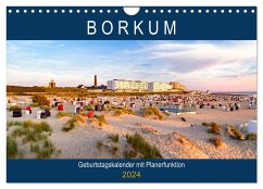 BORKUM Geburtstagskalender mit Planerfunktion (Wandkalender 2024 DIN A4 quer), CALVENDO Monatskalender