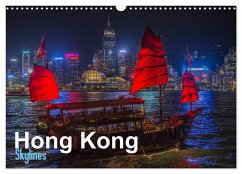 Hong Kong - Skylines (Wandkalender 2024 DIN A3 quer), CALVENDO Monatskalender