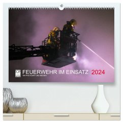 FEUERWEHR IM EINSATZ (hochwertiger Premium Wandkalender 2024 DIN A2 quer), Kunstdruck in Hochglanz