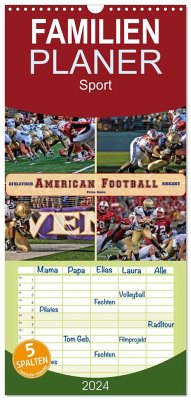 Familienplaner 2024 - American Football - athletisch und riskant mit 5 Spalten (Wandkalender, 21 x 45 cm) CALVENDO