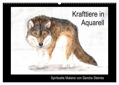 Krafttiere in Aquarell (Wandkalender 2024 DIN A2 quer), CALVENDO Monatskalender - Steinke, Sandra