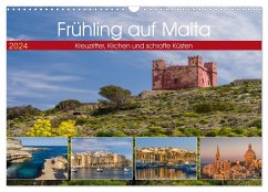 Frühling auf Malta - Kreuzritter, Kirchen und schroffe Küsten (Wandkalender 2024 DIN A3 quer), CALVENDO Monatskalender