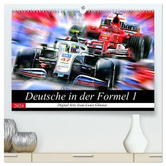 Deutsche in der Formel 1 (hochwertiger Premium Wandkalender 2024 DIN A2 quer), Kunstdruck in Hochglanz