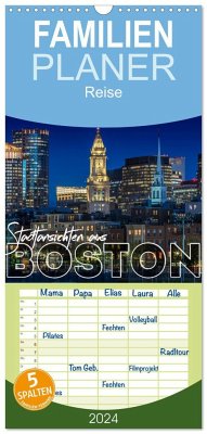 Familienplaner 2024 - Stadtansichten aus Boston mit 5 Spalten (Wandkalender, 21 x 45 cm) CALVENDO