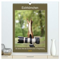 Die kleine Welt der Eichhörnchen in Regensburg (hochwertiger Premium Wandkalender 2024 DIN A2 hoch), Kunstdruck in Hochglanz
