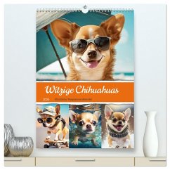 Witzige Chihuahuas. Glückliche Temperamentbündel (hochwertiger Premium Wandkalender 2024 DIN A2 hoch), Kunstdruck in Hochglanz