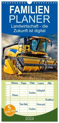 Familienplaner 2024 - Landwirtschaft - die Zukunft ist digital mit 5 Spalten (Wandkalender, 21 x 45 cm) CALVENDO