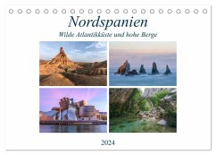 Nordspanien, wilde Atlantikküste und hohe Berge (Tischkalender 2024 DIN A5 quer), CALVENDO Monatskalender