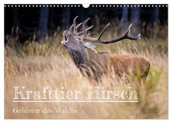 Krafttier Hirsch (Wandkalender 2024 DIN A3 quer), CALVENDO Monatskalender
