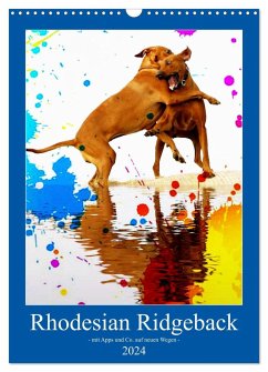 Rhodesian Ridgeback - mit Apps und Co.auf neuen Wegen - (Wandkalender 2024 DIN A3 hoch), CALVENDO Monatskalender