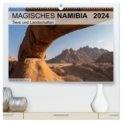 Magisches Namibia - Tiere und Landschaften (hochwertiger Premium Wandkalender 2024 DIN A2 quer), Kunstdruck in Hochglanz - Trüssel, Silvia