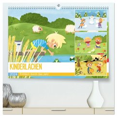 KINDERLACHEN - Fröhlich durch das Jahr - Ein Kinderkalender (hochwertiger Premium Wandkalender 2024 DIN A2 quer), Kunstdruck in Hochglanz