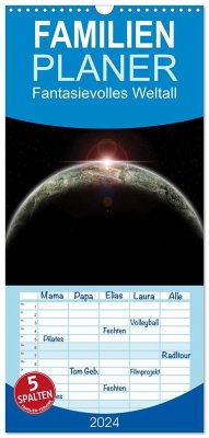 Familienplaner 2024 - Fantasievolles Weltall mit 5 Spalten (Wandkalender, 21 x 45 cm) CALVENDO - Geiling, Wibke