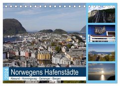 Norwegens Hafenstädte - Alesund - Honningsvag - Geiranger - Bergen (Tischkalender 2024 DIN A5 quer), CALVENDO Monatskalender