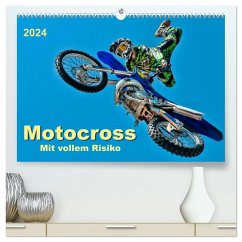 Motocross - mit vollem Risiko (hochwertiger Premium Wandkalender 2024 DIN A2 quer), Kunstdruck in Hochglanz