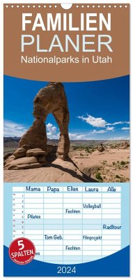 Familienplaner 2024 - Nationalparks in Utah mit 5 Spalten (Wandkalender, 21 x 45 cm) CALVENDO