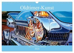 Oldtimer-Kunst - Alte Autos auf der Leinwand (Wandkalender 2024 DIN A3 quer), CALVENDO Monatskalender