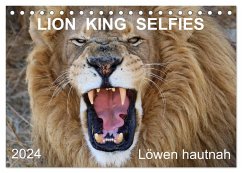 LION KING SELFIES Löwen hautnah (Tischkalender 2024 DIN A5 quer), CALVENDO Monatskalender