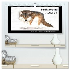 Krafttiere in Aquarell (hochwertiger Premium Wandkalender 2024 DIN A2 quer), Kunstdruck in Hochglanz