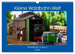 Kleine Waldbahn-Welt - Modellbahn in Spur 0 (Wandkalender 2024 DIN A3 quer), CALVENDO Monatskalender