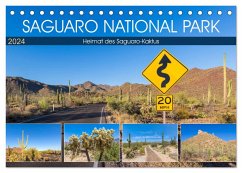 SAGUARO NATIONAL PARK Heimat des Saguaro-Kaktus (Tischkalender 2024 DIN A5 quer), CALVENDO Monatskalender