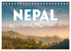 Nepal - Mitten im Himalaya (Tischkalender 2024 DIN A5 quer), CALVENDO Monatskalender - Monkey, Happy