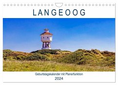 Langeoog Geburtstagskalender (Wandkalender 2024 DIN A4 quer), CALVENDO Monatskalender