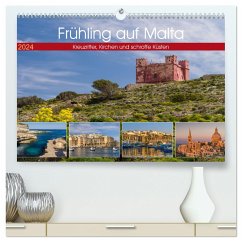 Frühling auf Malta - Kreuzritter, Kirchen und schroffe Küsten (hochwertiger Premium Wandkalender 2024 DIN A2 quer), Kunstdruck in Hochglanz