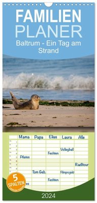 Familienplaner 2024 - Baltrum - Ein Tag am Strand mit 5 Spalten (Wandkalender, 21 x 45 cm) CALVENDO