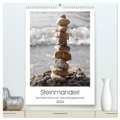 Steinmanderl - Der Steinmännchen Geburtstagskalender (hochwertiger Premium Wandkalender 2024 DIN A2 hoch), Kunstdruck in Hochglanz