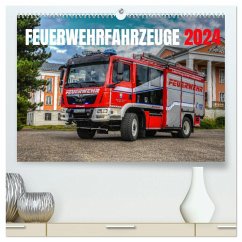 Feuerwehrfahrzeuge (hochwertiger Premium Wandkalender 2024 DIN A2 quer), Kunstdruck in Hochglanz