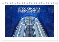 Stockholms Metrostationen - Bunte Meisterwerke im Untergrund (Tischkalender 2024 DIN A5 quer), CALVENDO Monatskalender - Hallweger, Christian