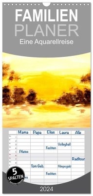 Familienplaner 2024 - Eine Aquarellreise mit 5 Spalten (Wandkalender, 21 x 45 cm) CALVENDO