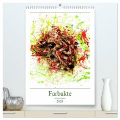 Farbakte - Action Paintings (hochwertiger Premium Wandkalender 2024 DIN A2 hoch), Kunstdruck in Hochglanz - Bradel, Detlef