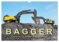 Bagger - kraftvolle Arbeitsmaschinen (Wandkalender 2024 DIN A3 quer), CALVENDO Monatskalender