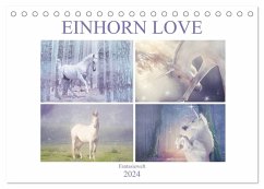 Einhorn Love - Fantasiewelt (Tischkalender 2024 DIN A5 quer), CALVENDO Monatskalender