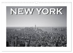 New York in schwarz weiss (Wandkalender 2024 DIN A3 quer), CALVENDO Monatskalender