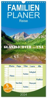 Familienplaner 2024 - Glanzlichter der USA mit 5 Spalten (Wandkalender, 21 x 45 cm) CALVENDO