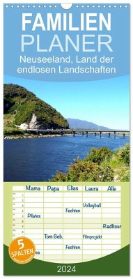 Familienplaner 2024 - Neuseeland, Land der endlosen Landschaften mit 5 Spalten (Wandkalender, 21 x 45 cm) CALVENDO - Bosse, Christian