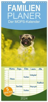 Familienplaner 2024 - Der MOPS-Kalender mit 5 Spalten (Wandkalender, 21 x 45 cm) CALVENDO