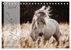 Pferde - Spiegel deiner Seele (Tischkalender 2024 DIN A5 quer), CALVENDO Monatskalender