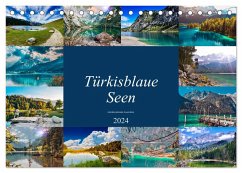 Türkisblaue Seen (Tischkalender 2024 DIN A5 quer), CALVENDO Monatskalender