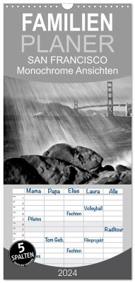 Familienplaner 2024 - SAN FRANCISCO Monochrome Ansichten mit 5 Spalten (Wandkalender, 21 x 45 cm) CALVENDO